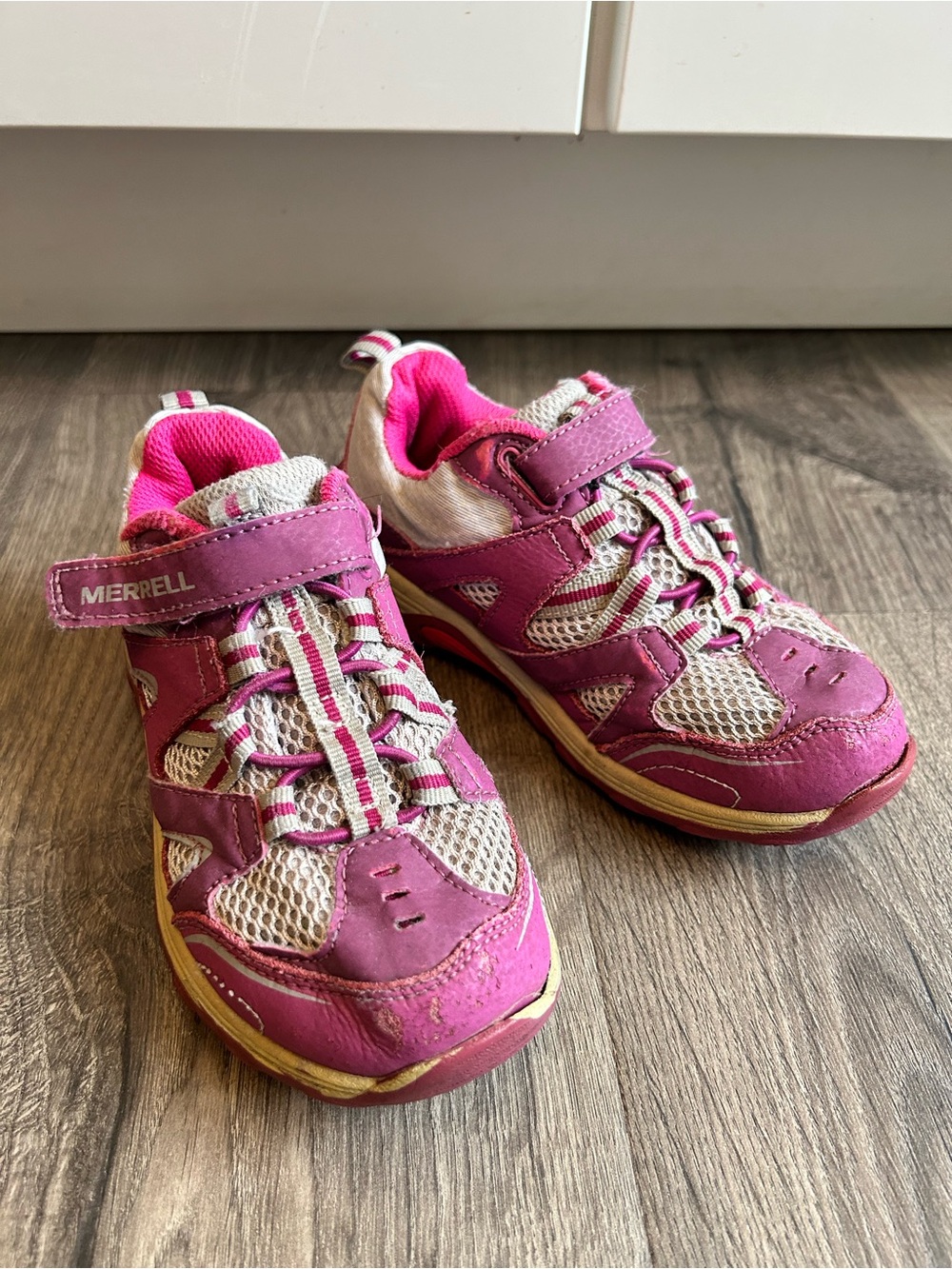 Merrell Girls Pink and White Trail Sneakers